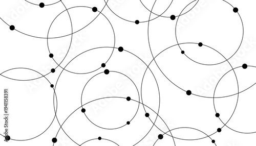 Seamless abstract background with circles and dots at their intersection