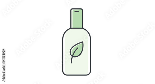 Eco-friendly organic shampoo bottle with a leaf design, symbolizing natural hair care products and sustainable beauty practices.