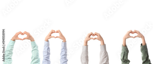 Many hands making heart ges...