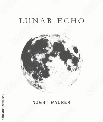 Vector moon. Trendy retro element with a halftone effect for collage, poster, banner, cover design.