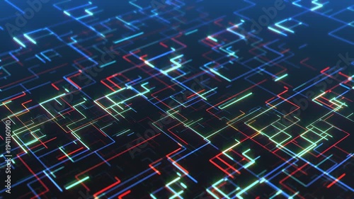 Wallpaper Mural Futuristic Digital Circuit Network Data Processing Background Torontodigital.ca