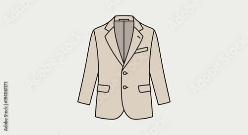 Elegant beige men's blazer with a classic notched lapel and two-button closure, ideal for smart-casual, business, or formal occasions.