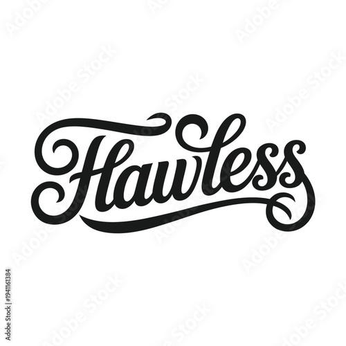 The word flawless is displayed in elegant black hand lettered calligraphy