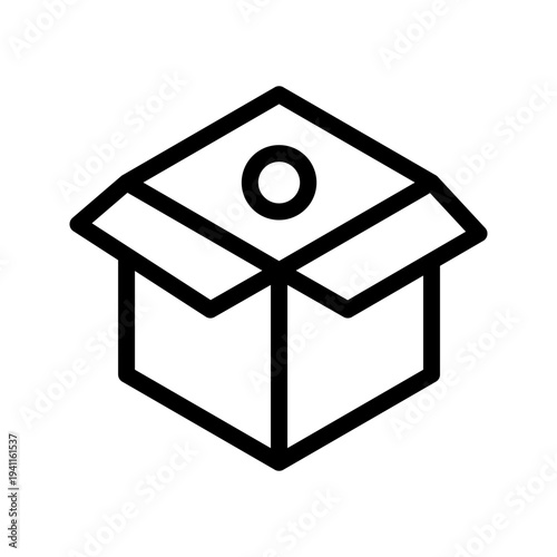 Opened Box Icon for Unpacking, Delivery Handling, and Product Unboxing