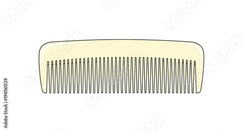 Simple beige wide-tooth comb, an essential grooming tool for gentle detangling and styling curly or thick hair without causing damage.
