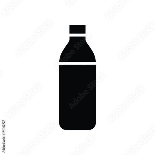 Minimalist black and white of a plastic bottle with a cap