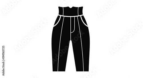 Simple black high-waisted pants for women, featuring a comfortable fit and practical pockets, ideal for various casual and semi-formal outfits.