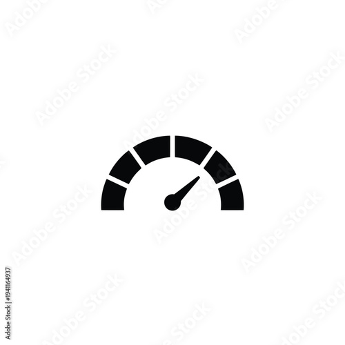 Solid fill of a black bandwidth speed gauge with a needle pointing to the middle meter