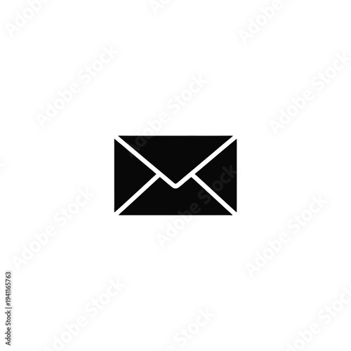 Solid fill of a black envelope with a white diagonal line
