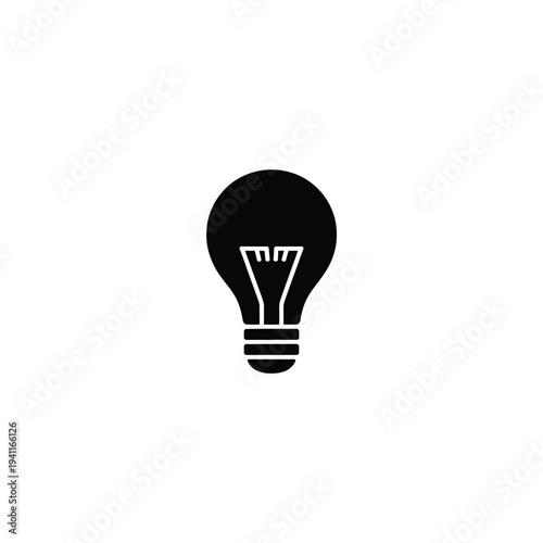 Solid fill of a black lightbulb with a glowing filament hypothesis