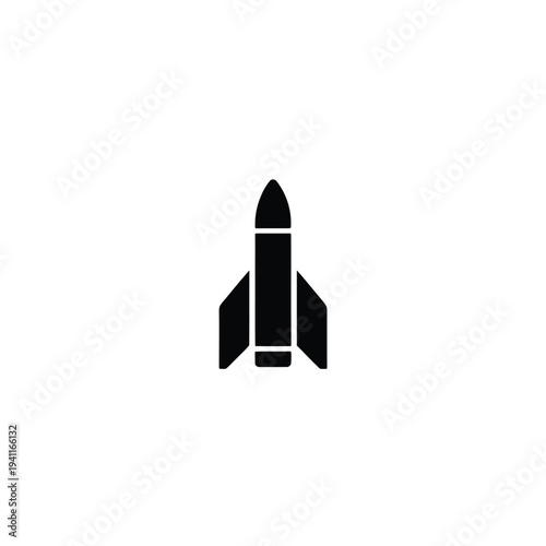 Solid fill of a black launch rocket space