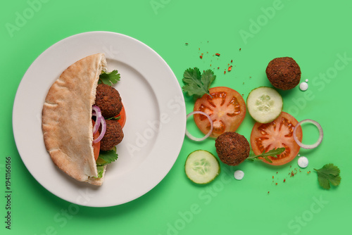 Plate of delicious pita wit...
