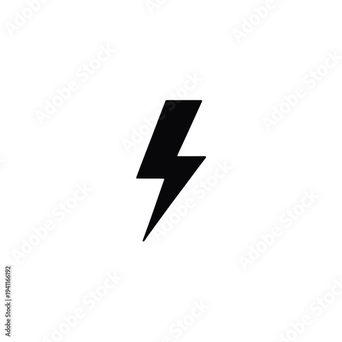Solid fill of a black lightning bolt symbol electricity