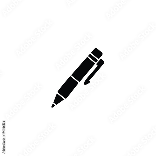Solid fill of a black note taking pen writing 2