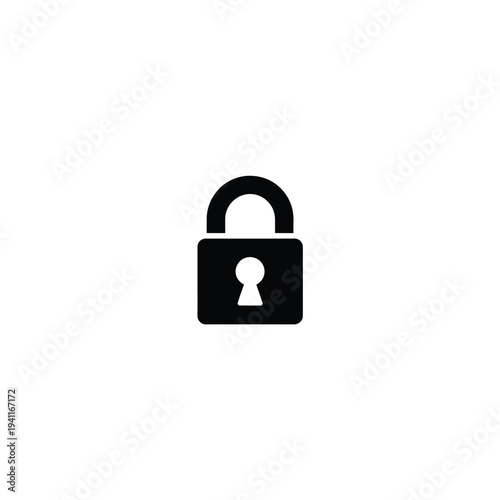 Solid fill of a black s l lock on a white background