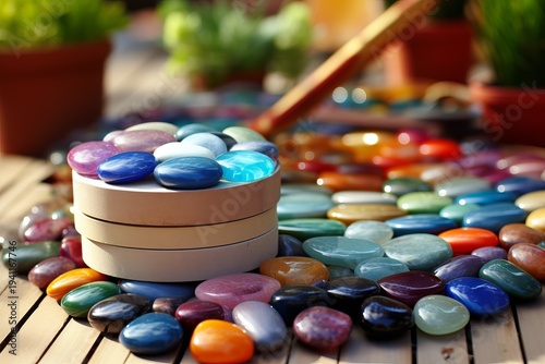 Essential tools and materials for paving slabs installation with measurement aids