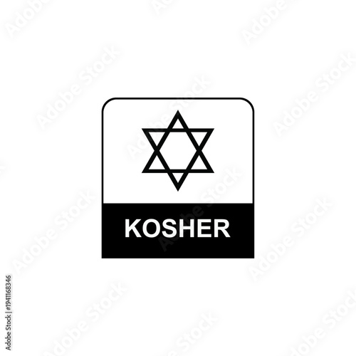 Kosher certification symbol with Star of David logo