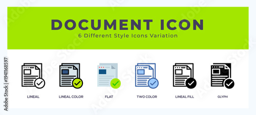 Document icon for websites and apps. vector illustration