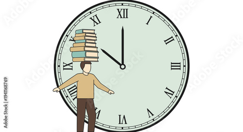 Balancing Books A Students Time Management Challenge Under Pressure.
