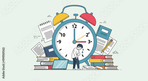 Stressed Student Overwhelmed by Time and Academic Pressure.