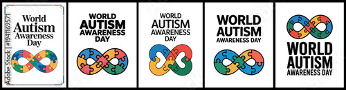 World Autism Awareness Day Infinity Puzzle Logo Design