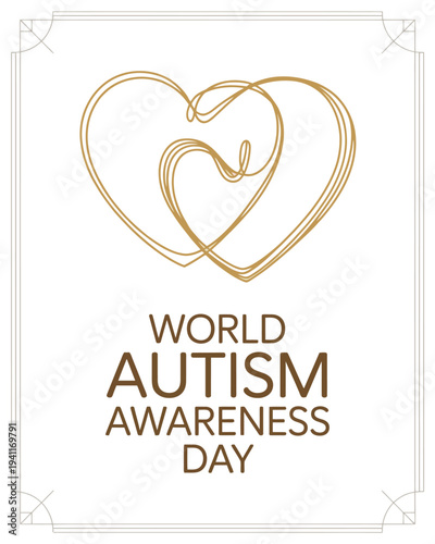 World Autism Awareness Day Heart Connection Symbol Design