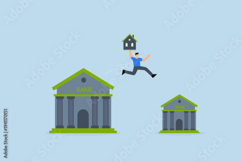 Refinance change mortgage agreement to new bank, Entrepreneur moves his residence to different financial institution