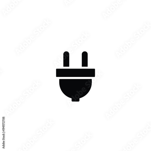 Solid fill of black power plug on white background electric plug black solid fill 1 plug electricity