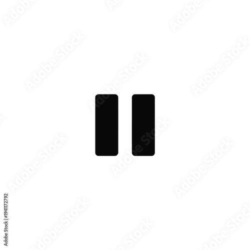 Solid fill of black pause symbol with two vertical bars media control
