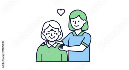 Nurse supporting elderly woman with care and compassion in a heartwarming moment of kindness and healthcare