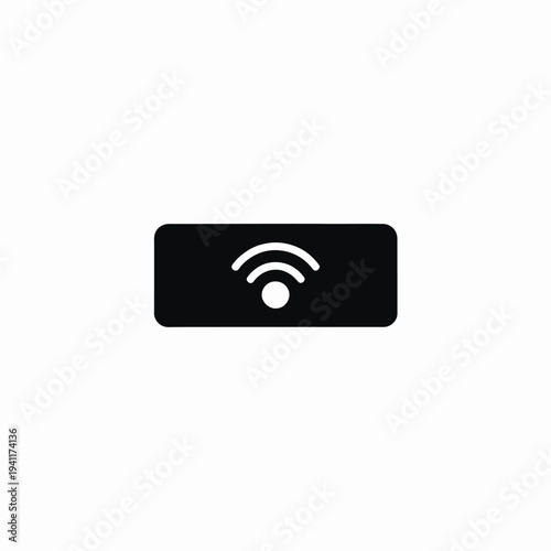 Solid fill of push notification badge with wi- fi symbol in black and white