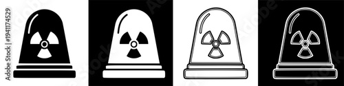 Radiation hazard symbol on a siren or alarm light.