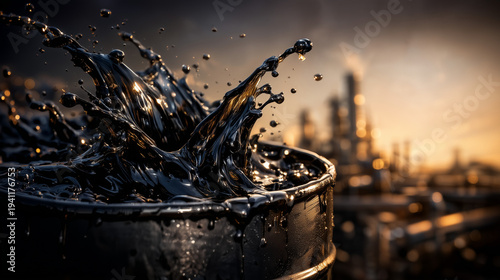 Crude Oil Splash with Indus...