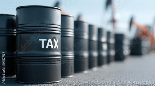 Tax barrels: A row of indus...