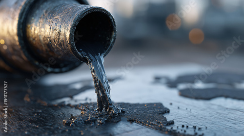 Oil pouring: A close-up sho...