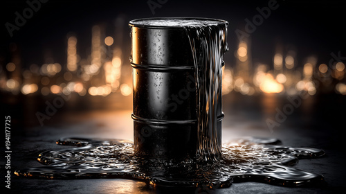 Black Barrel in industrial ...
