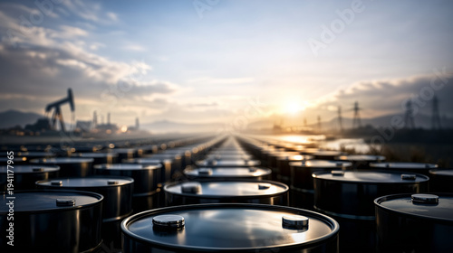 Oil Barrels in Sunrise Indu...