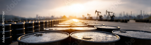 Barrels of Oil under Sunset...