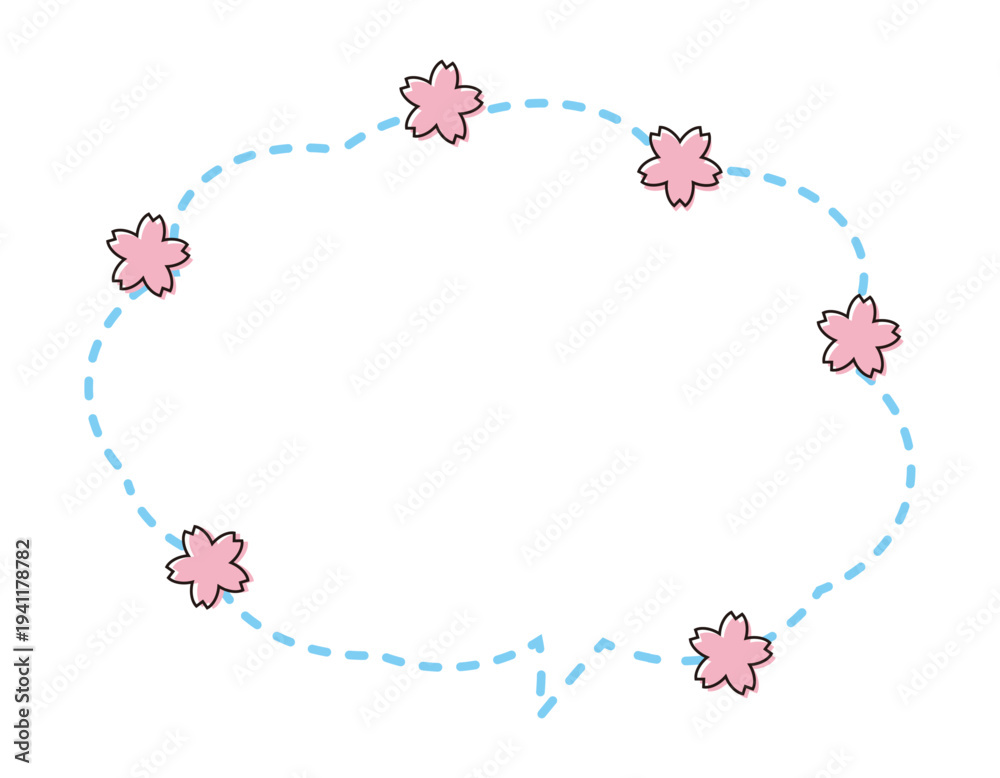 Naklejka premium 春の見出しイラスト 桜 ふきだし