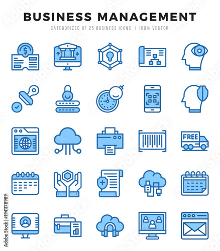 Business Management icons set. Vector illustration.