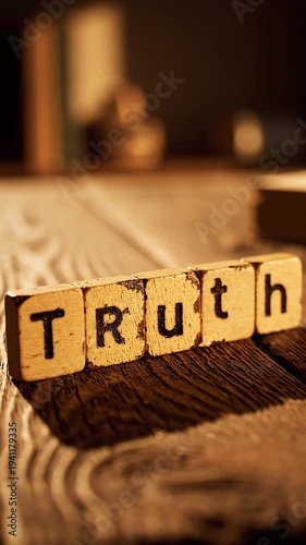Wooden blocks spelling out the truth.