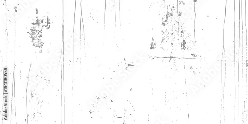Distressed white wall texture with vertical black paint drips, scratches, and grunge stains, rough worn surface, high-contrast monochrome urban texture, dirty concrete wall vector illustration.