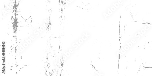 Distressed white wall texture with vertical black paint drips, scratches, and grunge stains, rough worn surface, high-contrast monochrome urban texture, dirty concrete wall vector illustration.