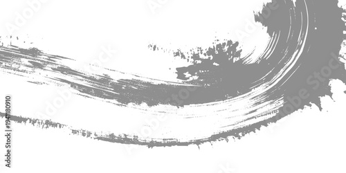 Minimalist black ink brushstroke artwork on a clean white background. expressive paint splashes and textured brush wave flowing under the texture.