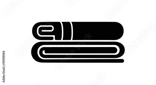 Stacked rolled towels for spa and bath comfort icon silhouette design element for services