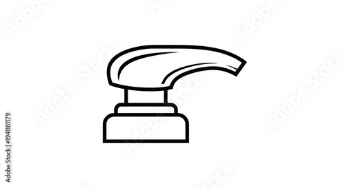 Sleek monochromatic outline illustration of a contemporary dispenser pump icon design