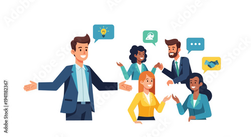 Diverse Group of People Communicating Together.