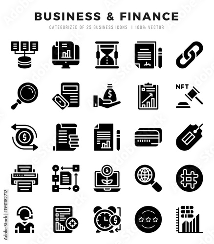 Business & Finance icons set for website and mobile site and apps.