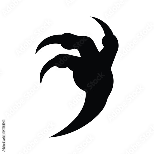 Dramatic claw mark silhouette in black on white background