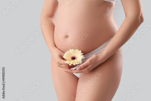 Young pregnant woman in pan...
